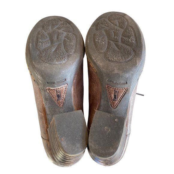 Born Ramsey Ankle Platform Boot 10/42 Brown Leather Oxford Lace Up Block Heel - Picture 10 of 15